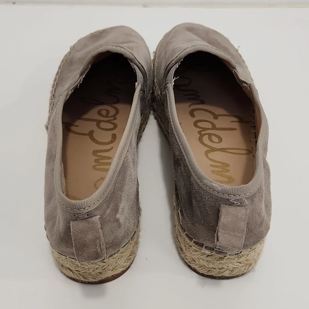 Sam Edelman Carrin Women's 9M Gray Suede Espadrille Platform Slip On Shoes EUC